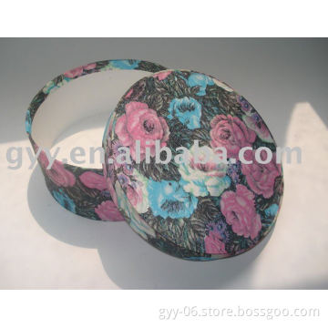 Flower pattern Round cardboard paper box